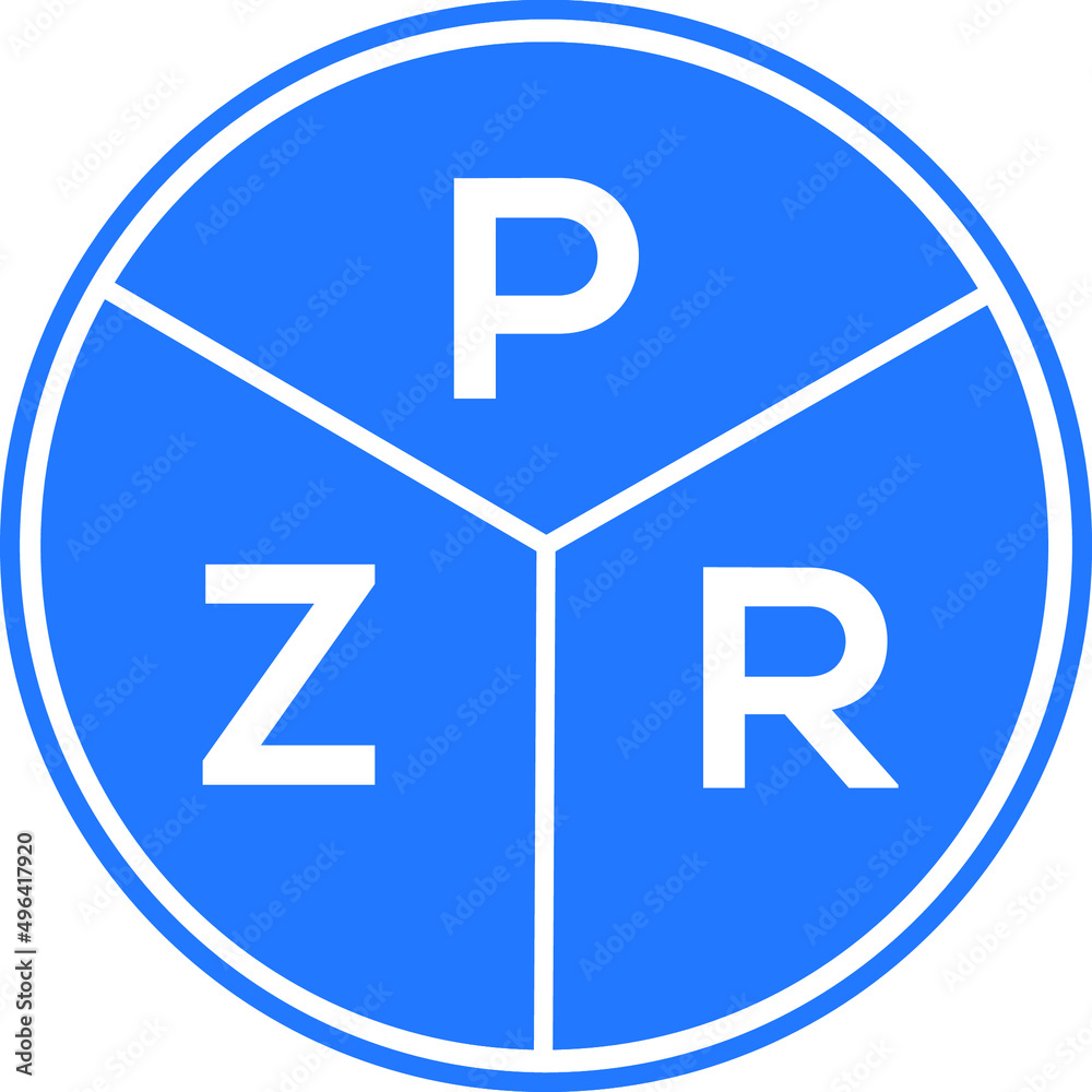 PZR letter logo design on white background. PZR creative circle letter logo concept. PZR letter design. PZR letter logo design on white background. PZR creative circle letter logo concept. PZR letter design.