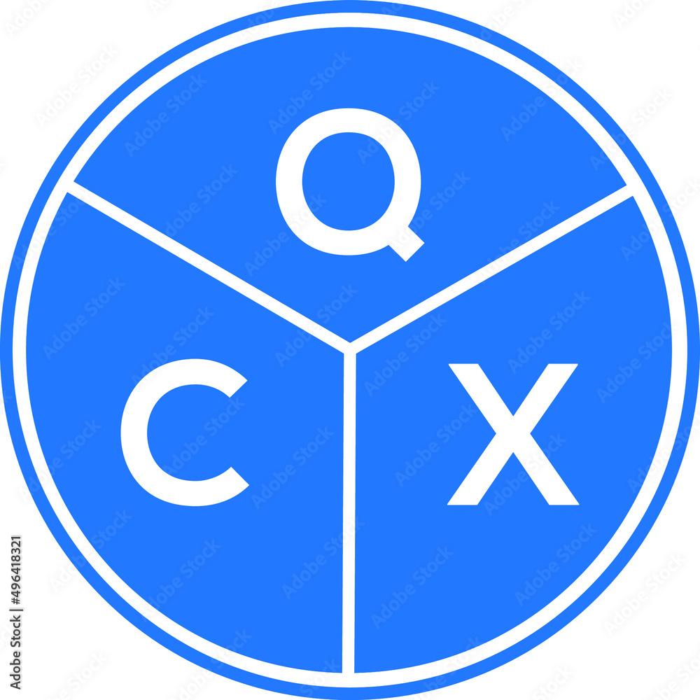 QCX letter logo design on white background. QCX creative circle letter logo concept. QCX letter design. QCX letter logo design on white background. QCX creative circle letter logo concept. QCX letter design.