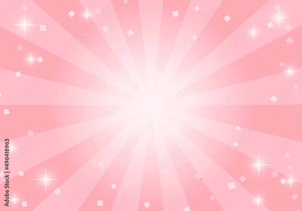 ピンク色の集中線とキラキラのベクターイラスト背景 放射 放射線 Art Card Stock Vector Adobe Stock