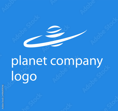 Planet Logo abstract design vector template  space style. Communications Worldwide Logotype concept. Planet Logo icon