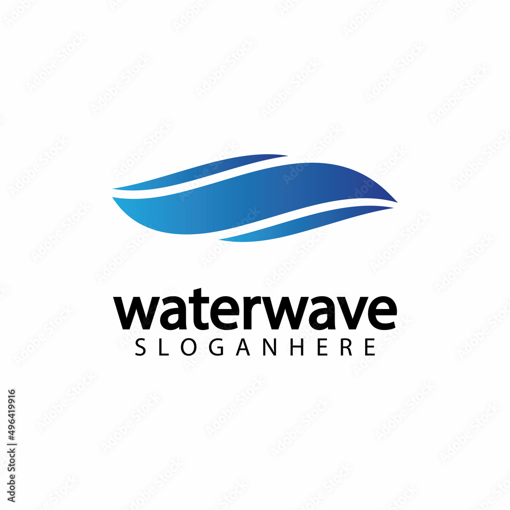 water wave logo design template