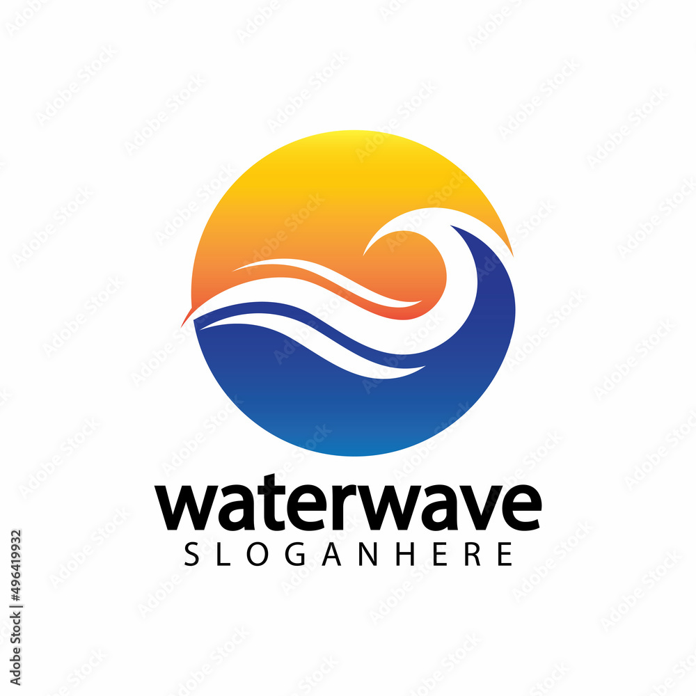 water wave logo design template water wave logo design template
