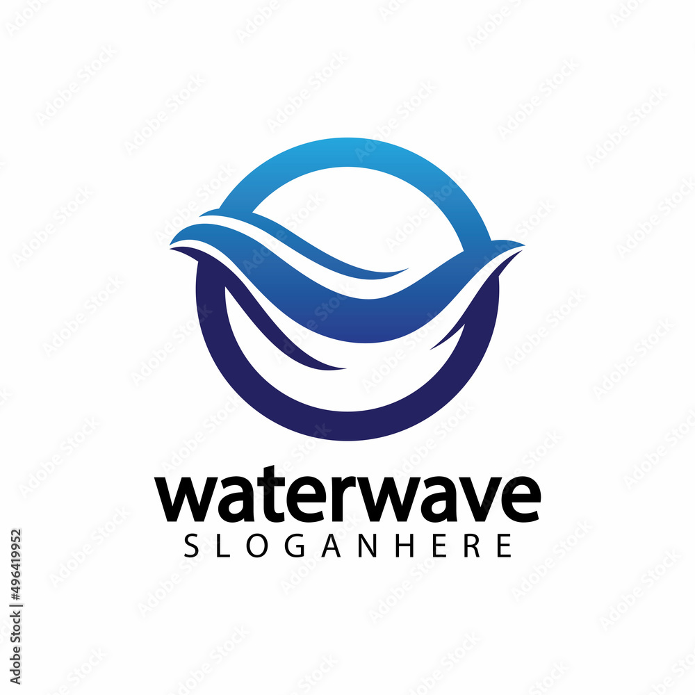 water wave logo design template water wave logo design template