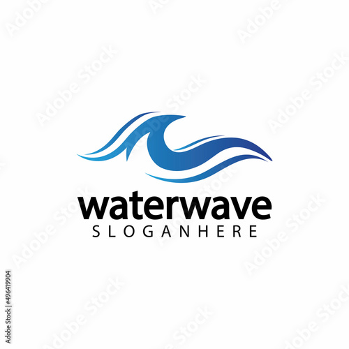 water wave logo design template