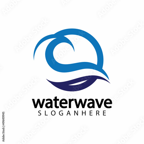 water wave logo design template