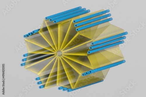 3d Illustration of a Centriole. Centrioles are parts of a cell. photo