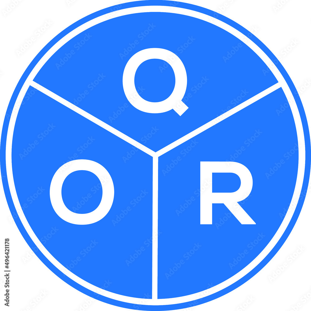 QOR letter logo design on white background. QOR creative circle letter logo concept. QOR letter design. QOR letter logo design on white background. QOR creative circle letter logo concept. QOR letter design.