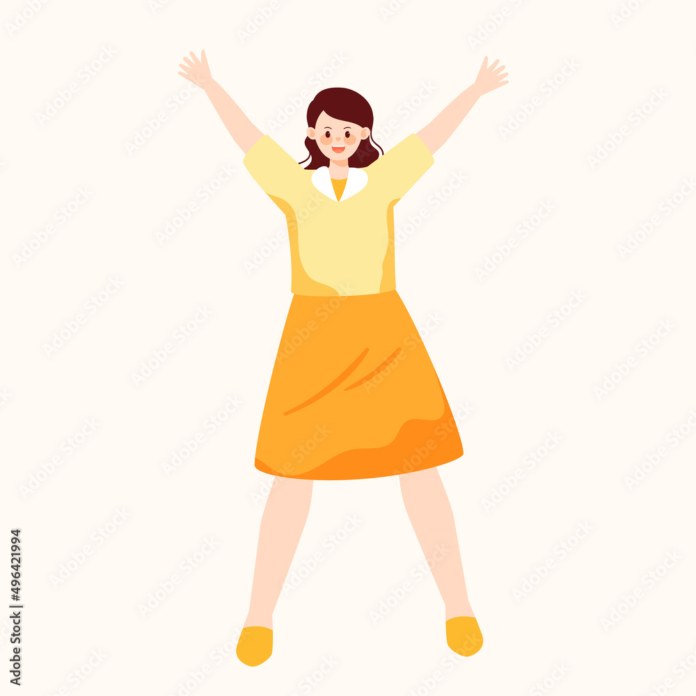 Young people are jumping, May 4th youth festival characters vector illustration Young people are jumping, May 4th youth festival characters vector illustration