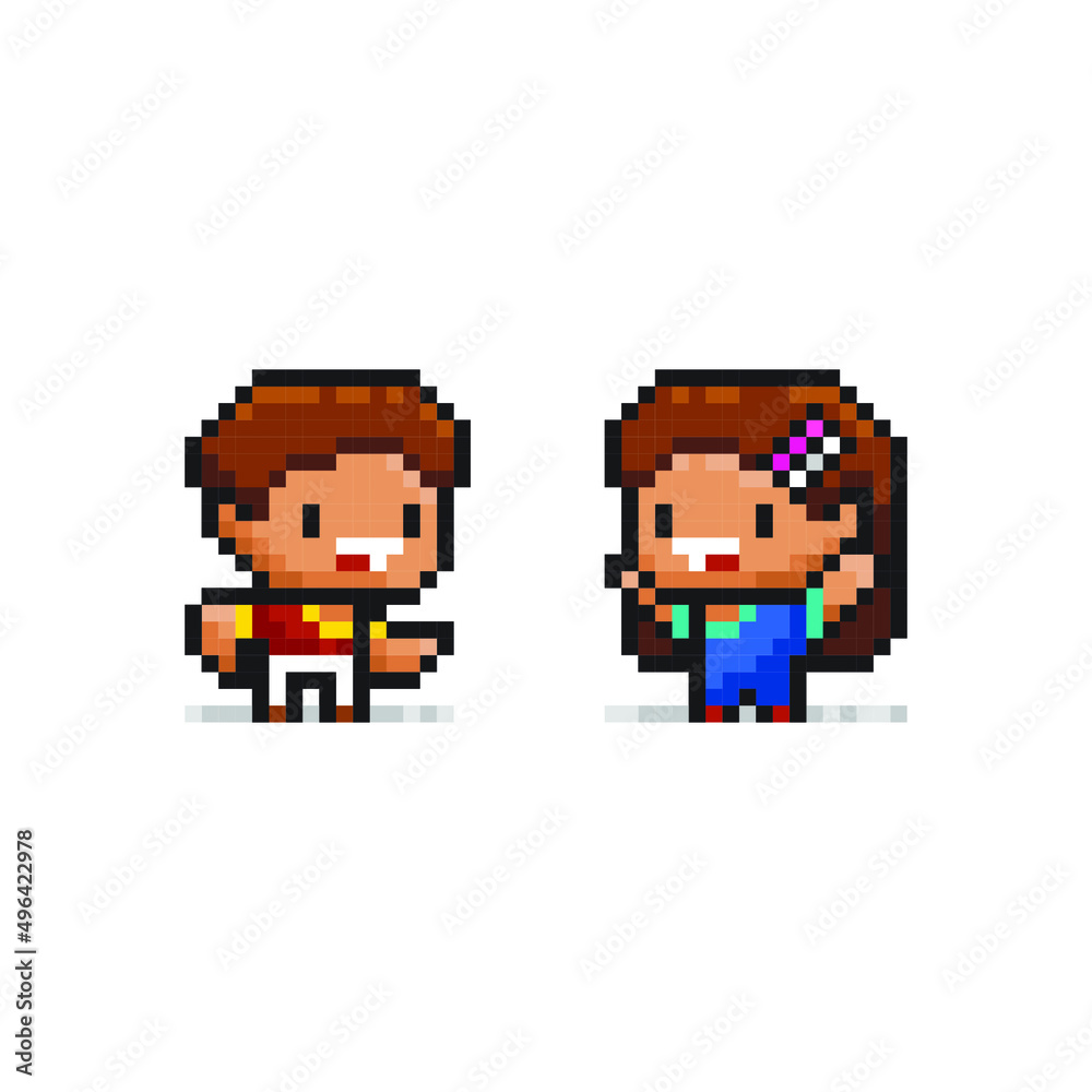 Pixel art characters, Twins dancing or playing? Pixel art characters, Twins dancing or playing?