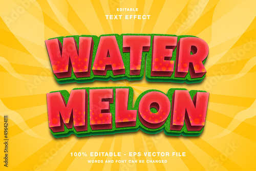 Water Melon 3D Editable Text Effect Style