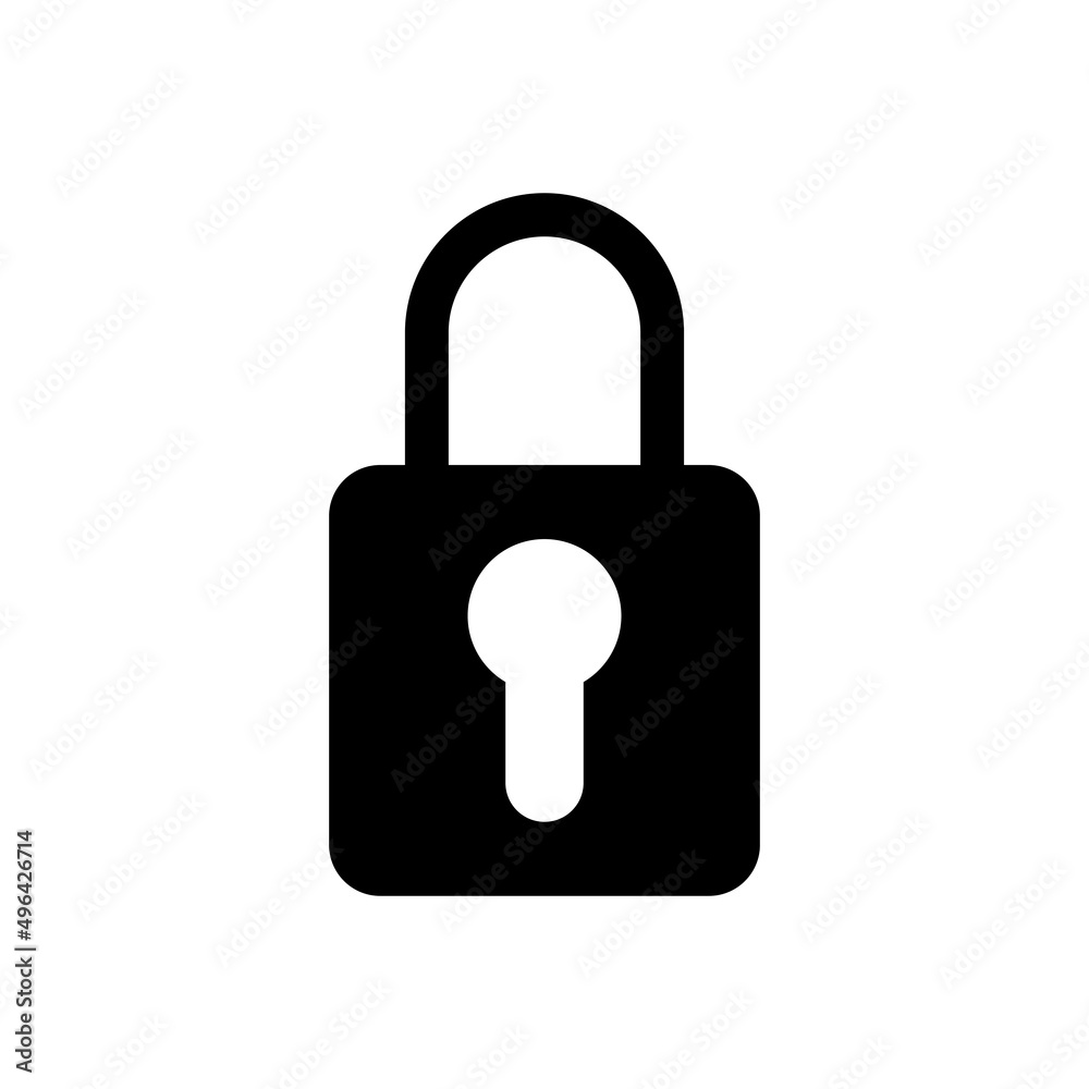 Locked padlock vector icon on white background Locked padlock vector icon on white background