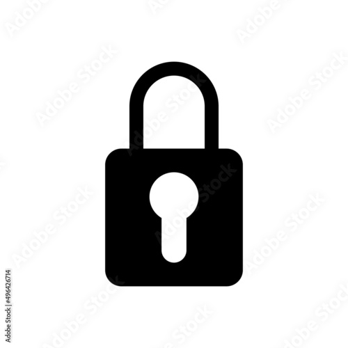 Locked padlock vector icon on white background