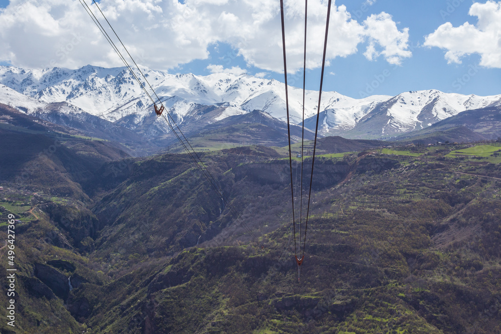 View from the car of the cable car 