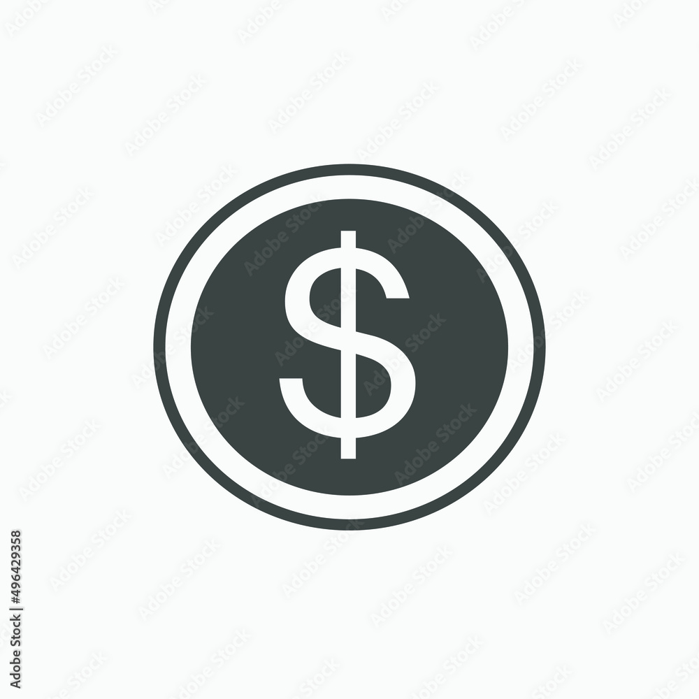 Dollar, usd, money, coin, currency icon vector symbol Dollar, usd, money, coin, currency icon vector symbol