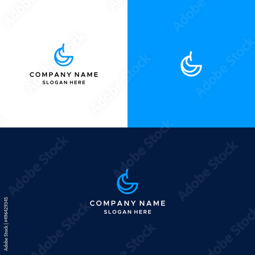 S letter and whale logo design