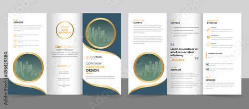 Creative corporate modern business trifold brochure template, trifold layout, letter, a4 size brochure.