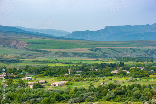 picturesque fields and mountains in georgia in summer