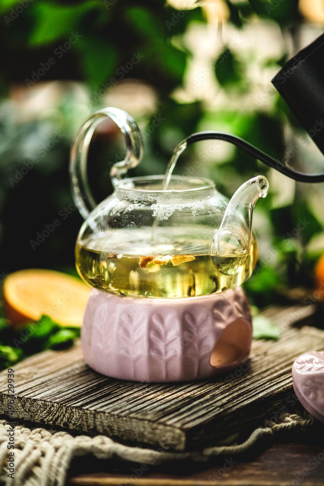 The tea and kettle Stock Photo Adobe Stock