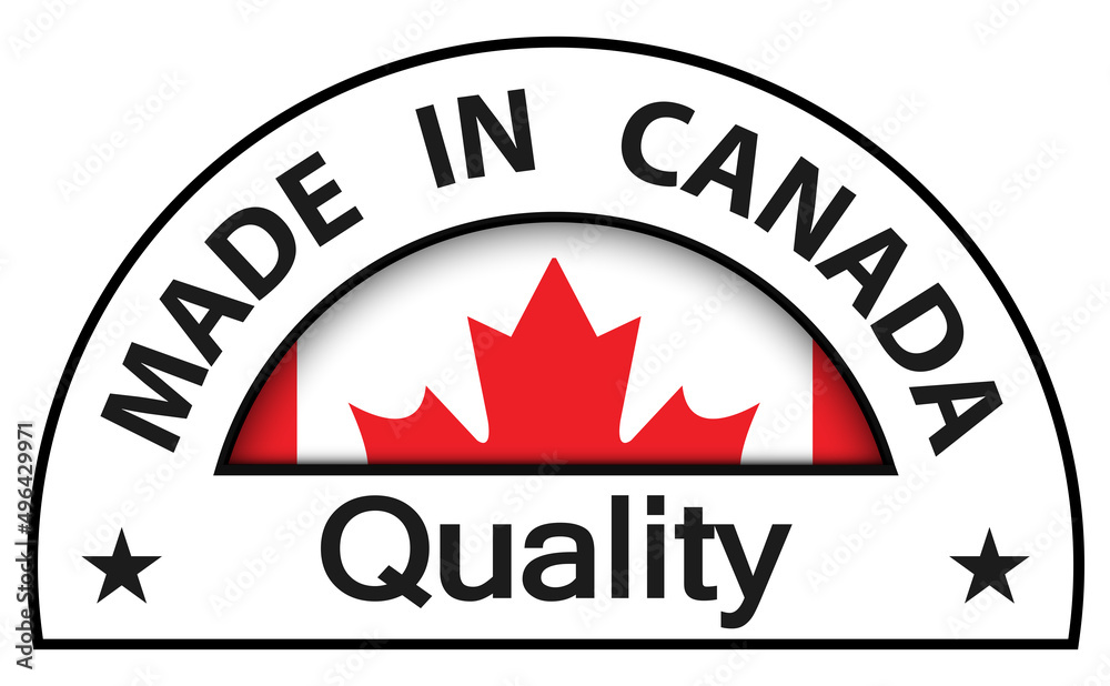 Obraz premium Made in Canada Quality icon, circle button, vector quality certificate illustration.
