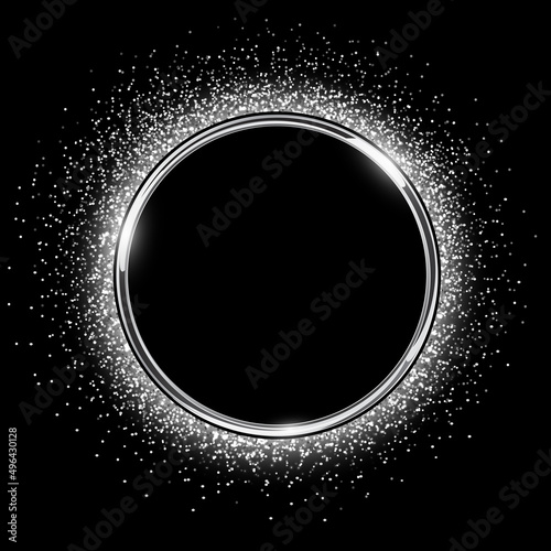 Silver sparkling ring with ...