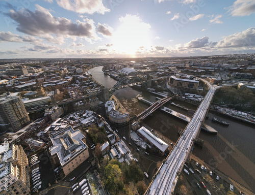 Fotografía Aerial view of Newcastle Quayside