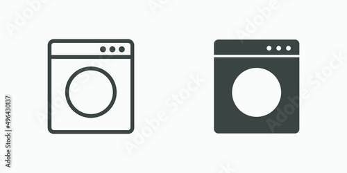 wash machine, clothes, washer, laundry icon vector symbol