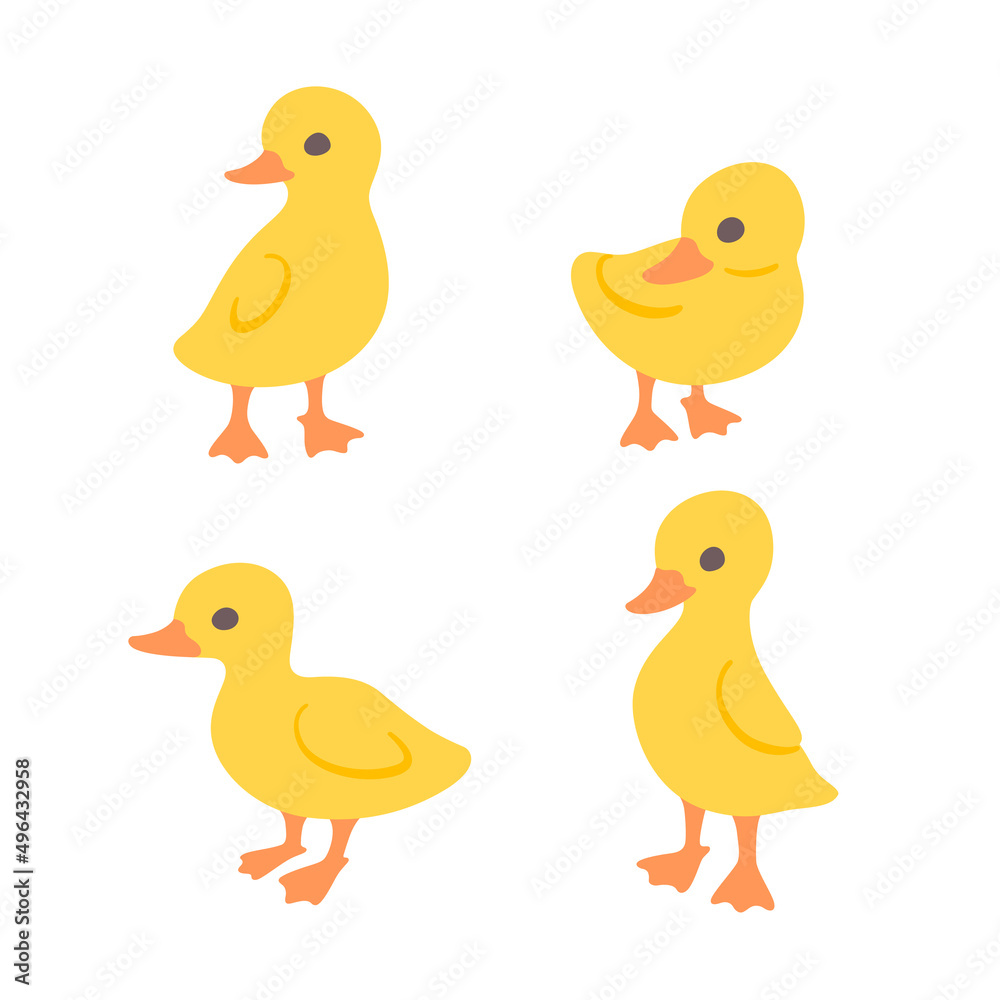 Cartoon duckling. Сute birds icons set. Childish print for nursery, kids apparel, poster, postcard, pattern. Cartoon duckling. Сute birds icons set. Childish print for nursery, kids apparel, poster, postcard, pattern.