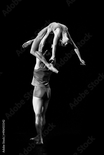 bright and fascinating emotions of ballet dancers' performances with moments from ballet productions photo