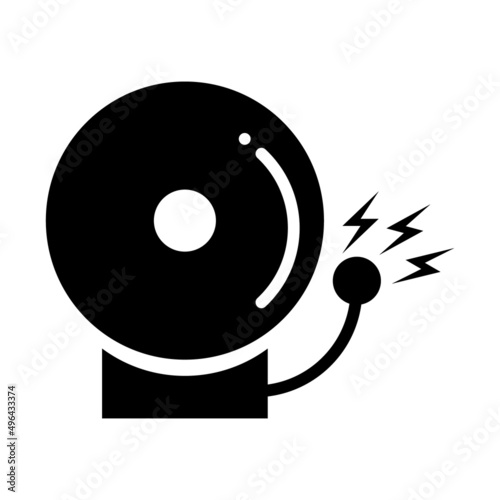 Fire alarm bell icon. Vector illustration of security bell symbol. Fire protection symbol isolated on white background. Emergency buzzer.