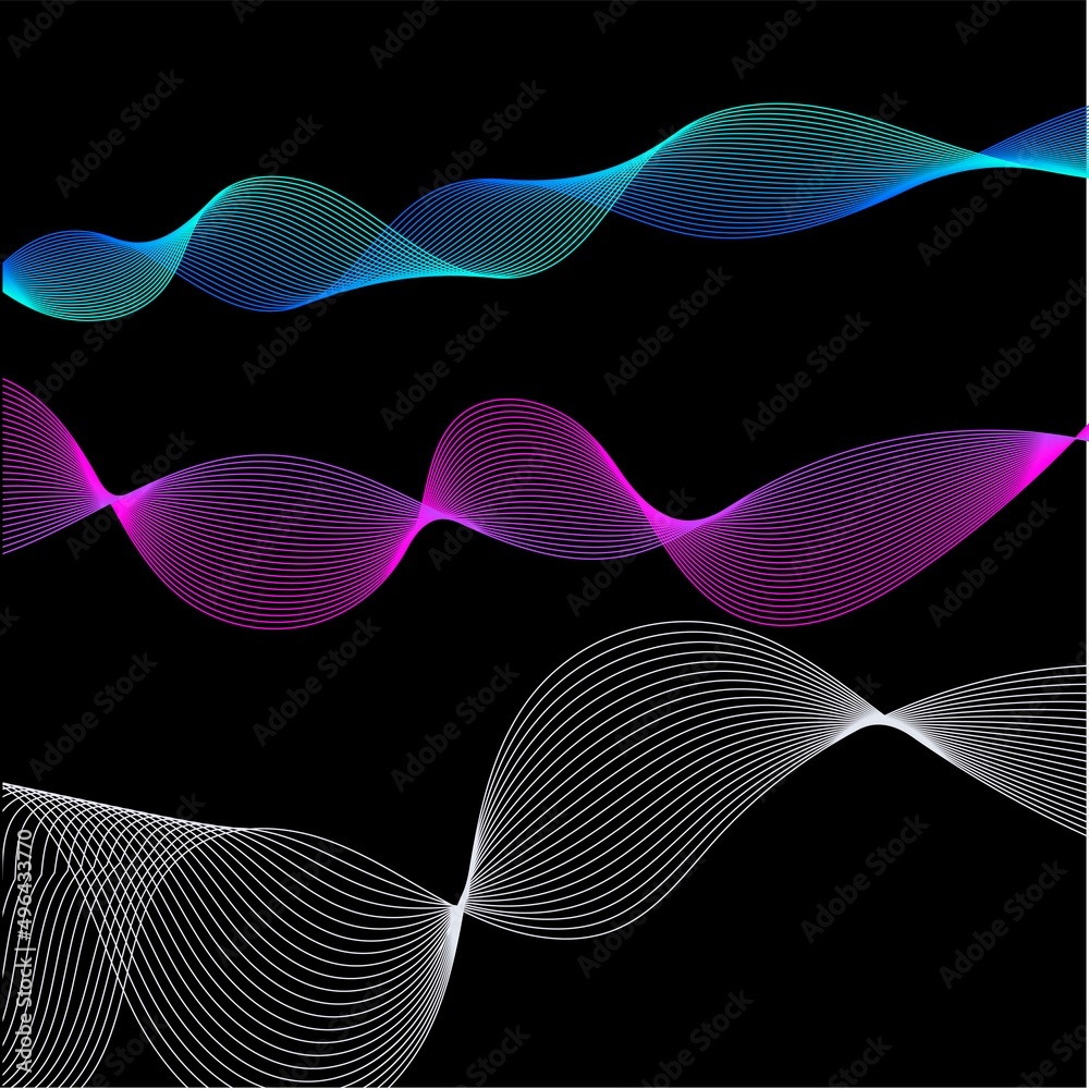 Abstract wave element for design. Stylized line art background. Digital frequency track equalizer. Abstract colorful lines vector background. Stylish color background illustration Abstract wave element for design. Stylized line art background. Digital frequency track equalizer. Abstract colorful lines vector background. Stylish color background illustration