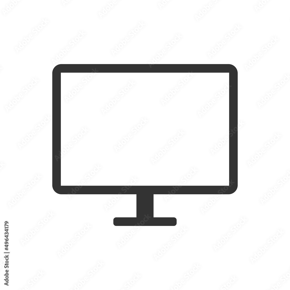 PC screen vector icon on white background PC screen vector icon on white background