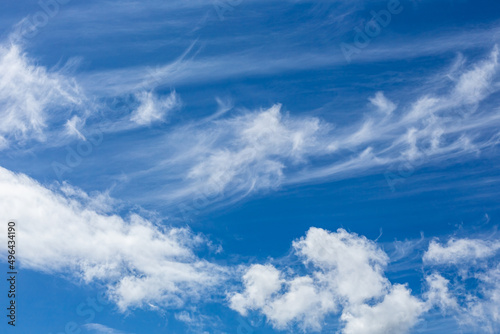 Fototapeta Naklejka Na Ścianę i Meble -  Cirrus and Stratus clouds in dramatic blue sky over Cape Town