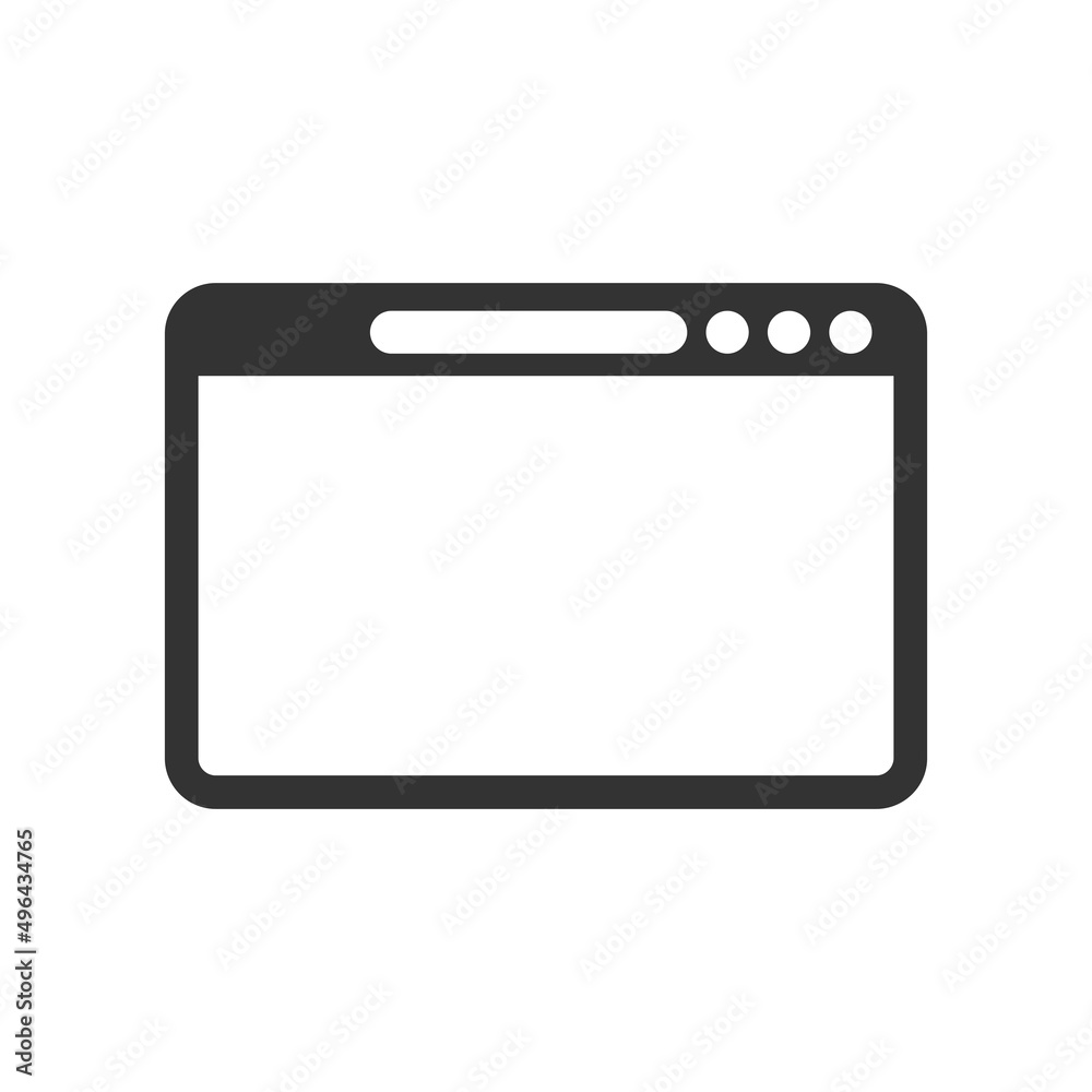 Browser window vector icon on white background Browser window vector icon on white background