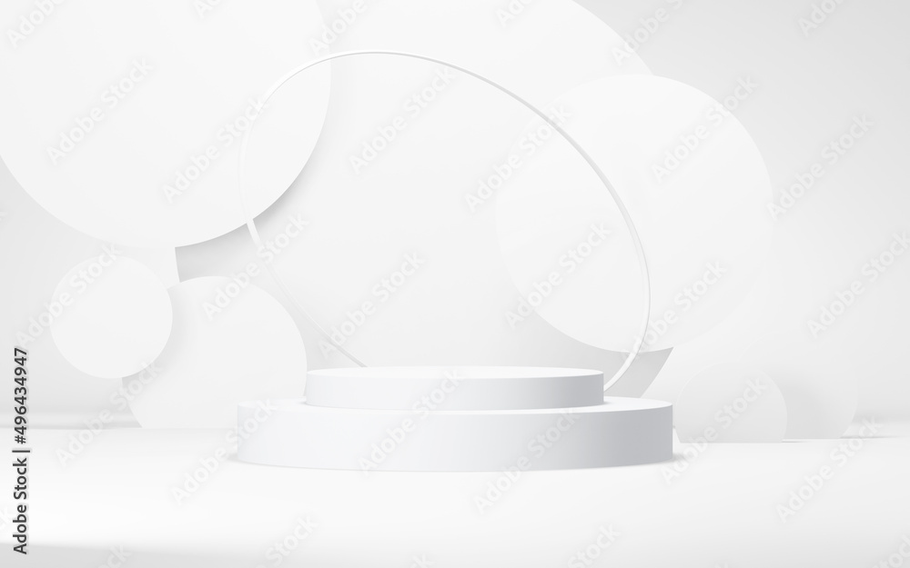 Podium abstract background. Geometric shape.white colors scene. Minimal 3d rendering. Scene with geometrical background. 3d render Podium abstract background. Geometric shape.white colors scene. Minimal 3d rendering. Scene with geometrical background. 3d render