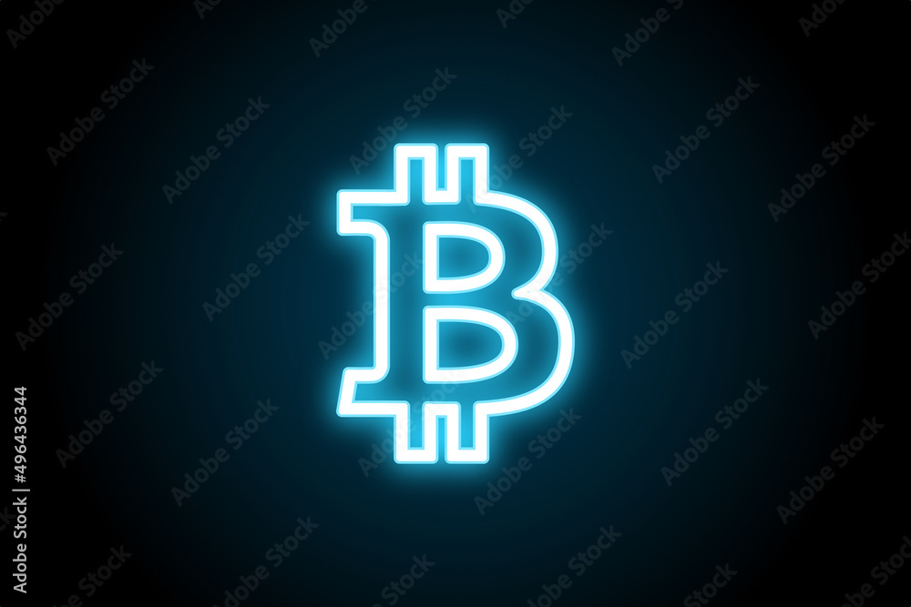 Bitcoin cryptocurrency neon sign Bitcoin cryptocurrency neon sign