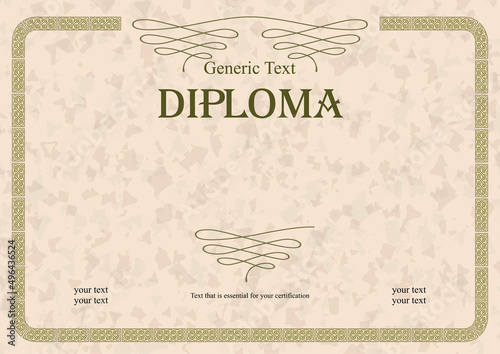 Vector template protection border for diploma