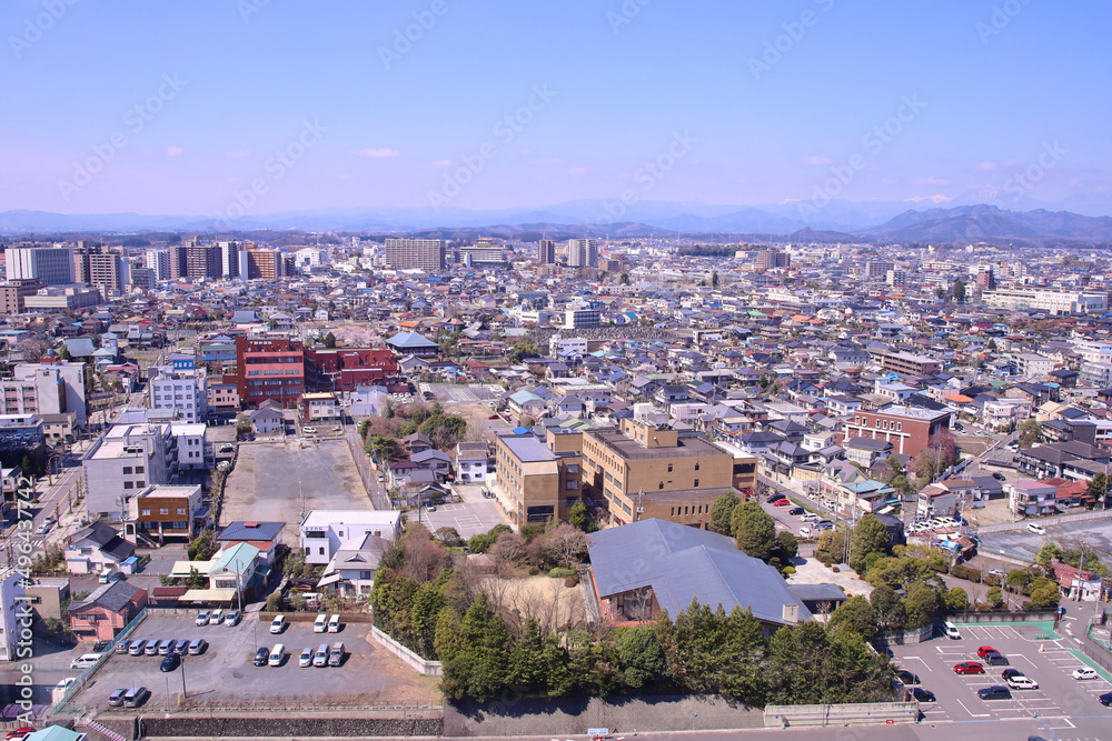 宇都宮市　栃木県庁舎から見た街並み