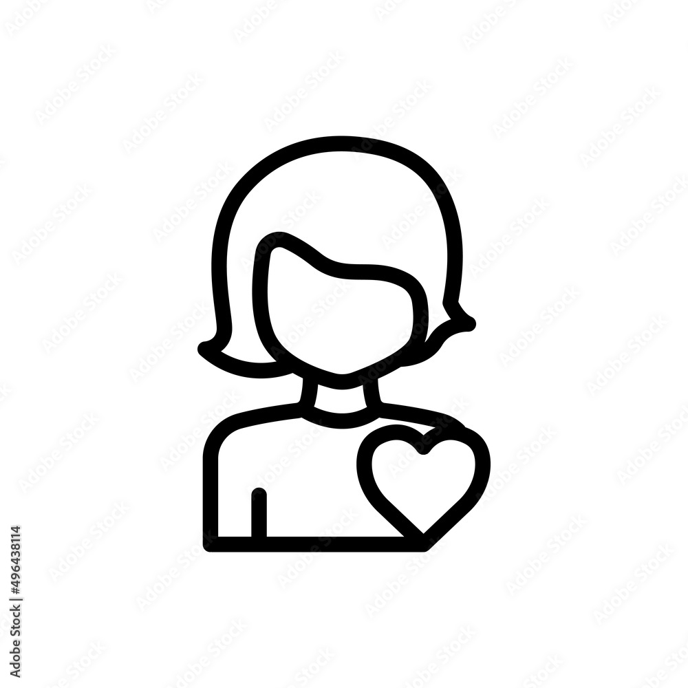 Fototapeta premium Mother icon with heart. suitable for mothers day symbol. line icon style. simple design editable. Design template vector
