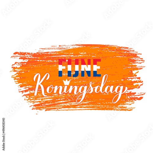 Koningsdag calligraphy hand lettering. King Day in Dutch. National holiday in Netherlands on April 27. Vector template for typography poster, banner, flyer, etc