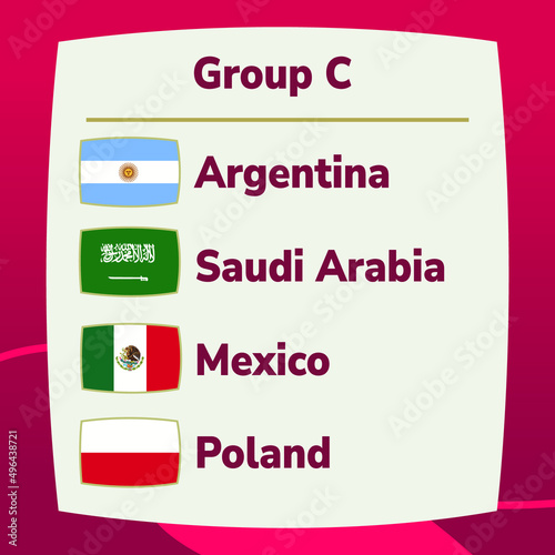 World Cup football championship 2022 groups vector photo