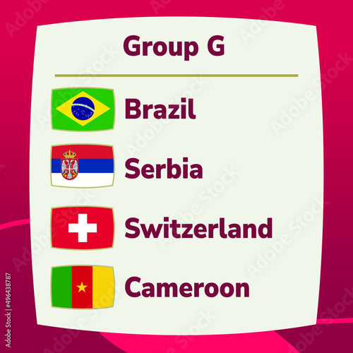 World Cup football championship 2022 groups vector