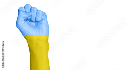 Solidarity With Ukraine Abstract Background with Painted Fist Flag. Patriotic and togetherness concept. Standing with Ukraine backdrop
