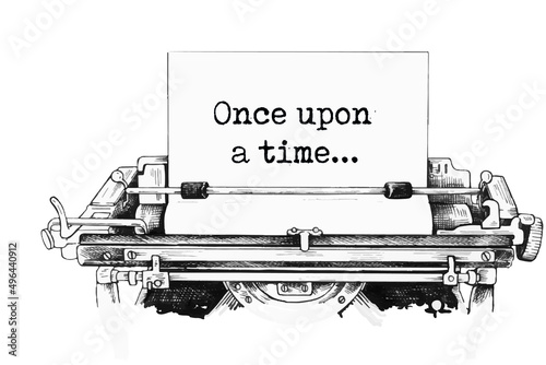 Text Once Upon a Time typed on retro typewriter