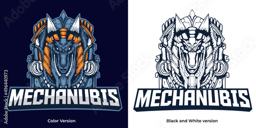 mechanubis esport logo mascot design