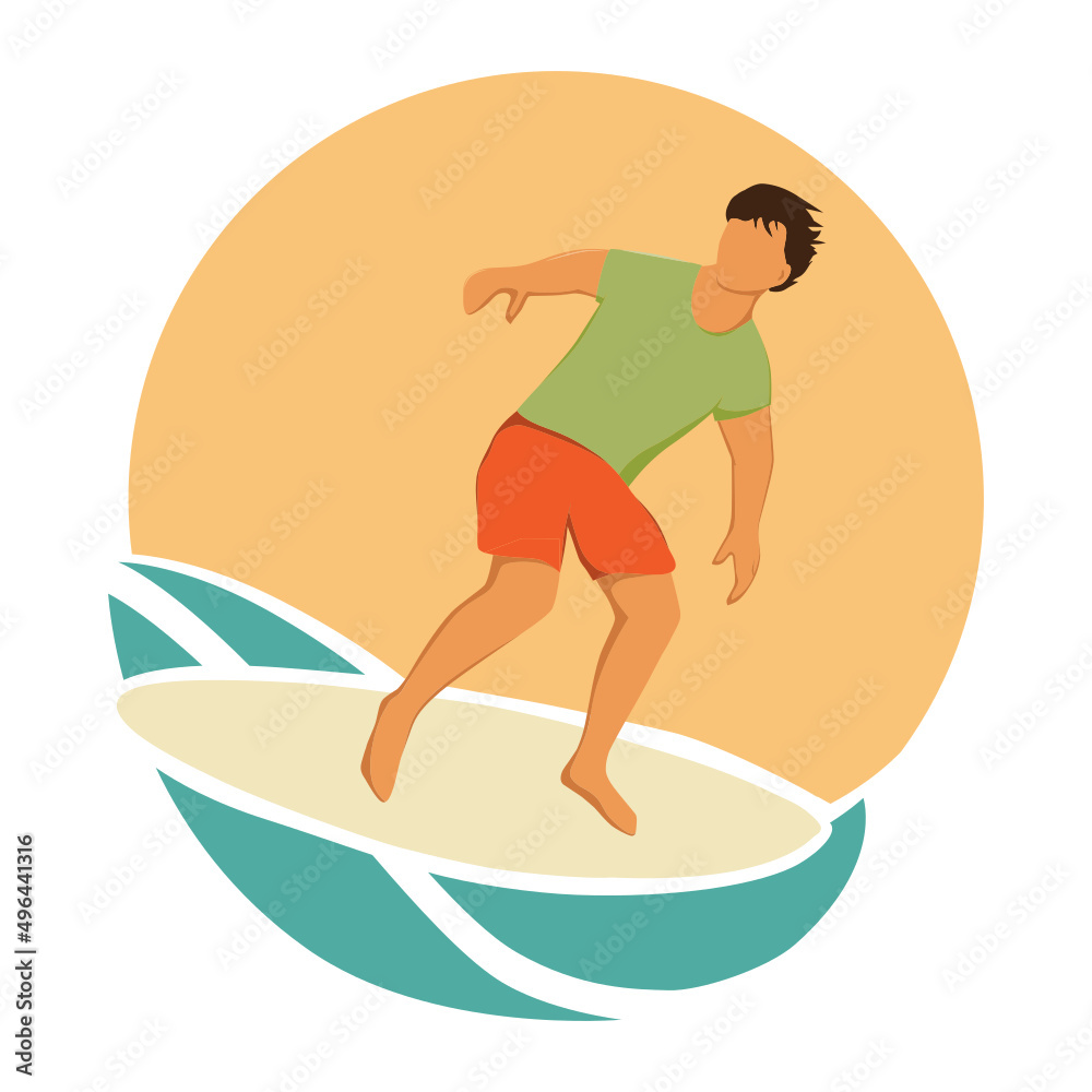 surfer, vector icon