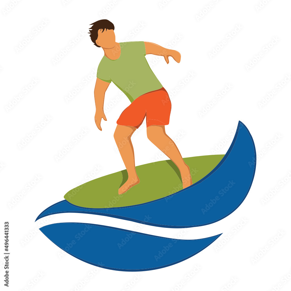 surfer, vector icon