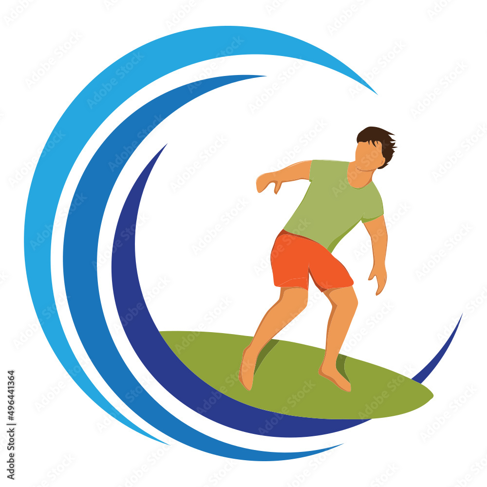Fototapeta premium surfer, vector icon