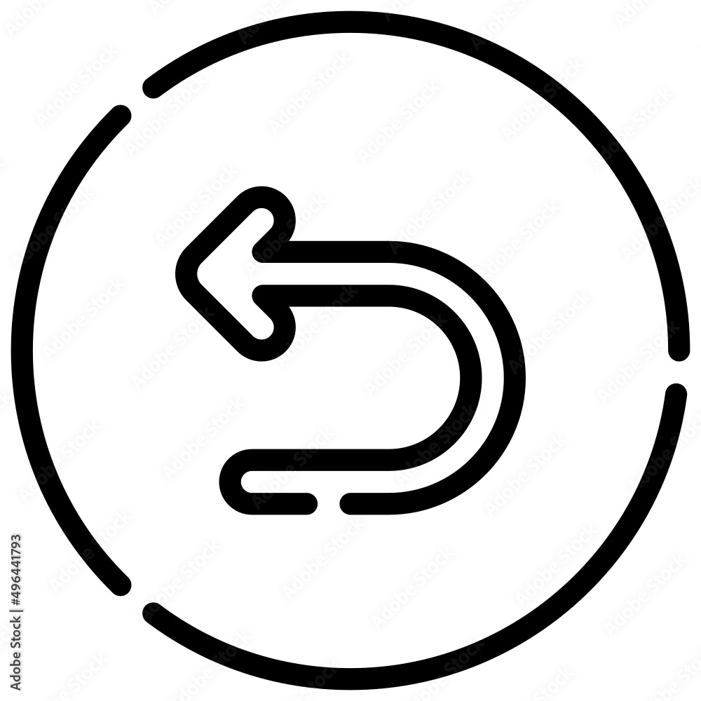 TURN LEFT line icon,linear,outline,graphic,illustration TURN LEFT line icon,linear,outline,graphic,illustration