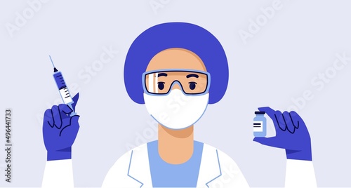 People vaccination concept for immunity health. Covid-19.