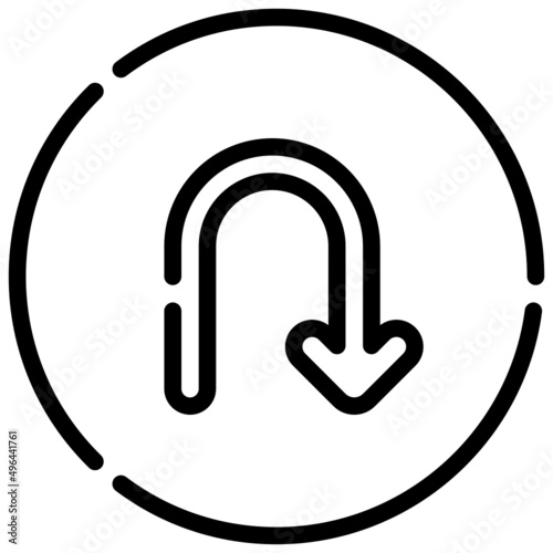 RETURN line icon,linear,outline,graphic,illustration